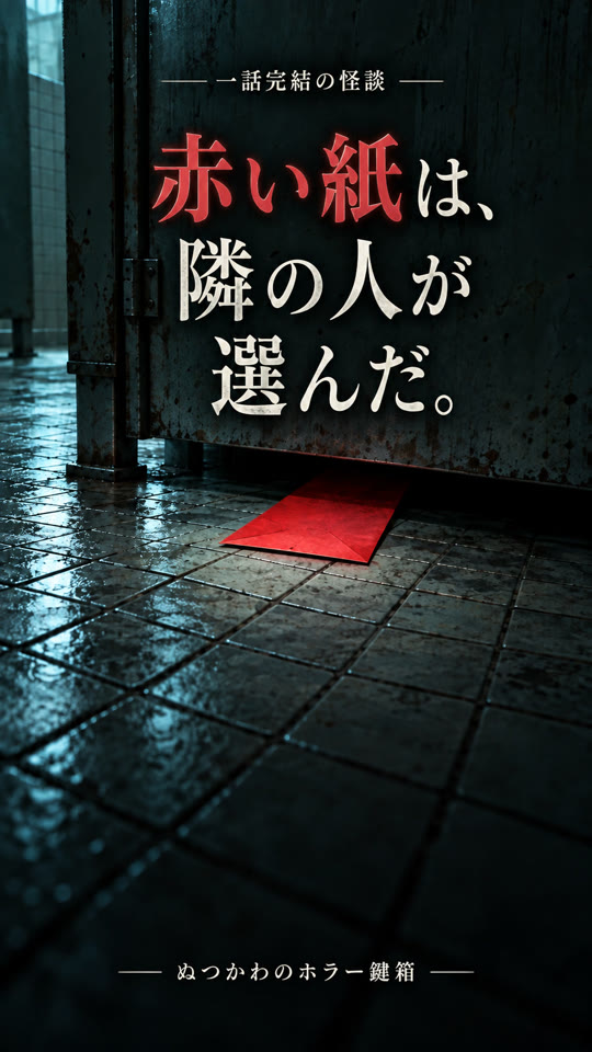 学校のトイレの扉から赤い紙が差し込まれる、赤い紙は隣の人が選んだの表紙