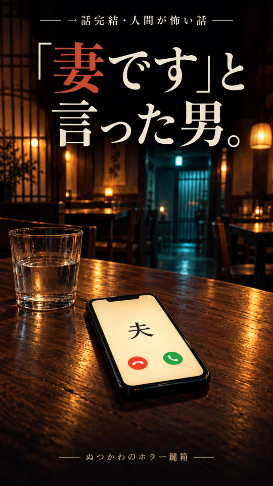 忘れたスマートフォンに夫の着信が表示される、妻ですと言った男の表紙